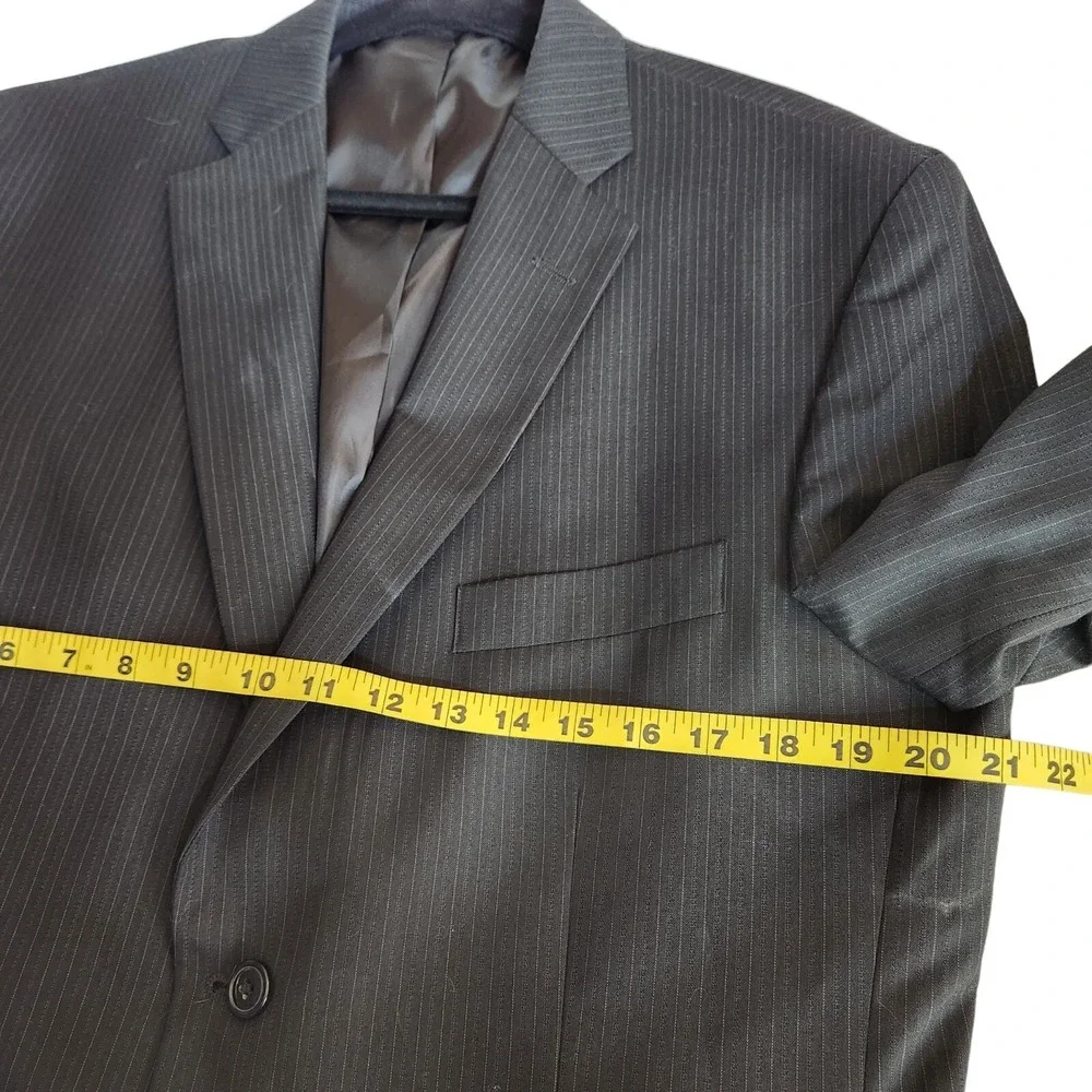 Haggar Blazer Men's Size 42R Black Striped Suit Up System Single Vent